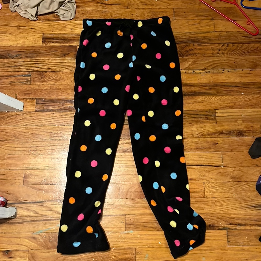 Polka dot pj plush pants